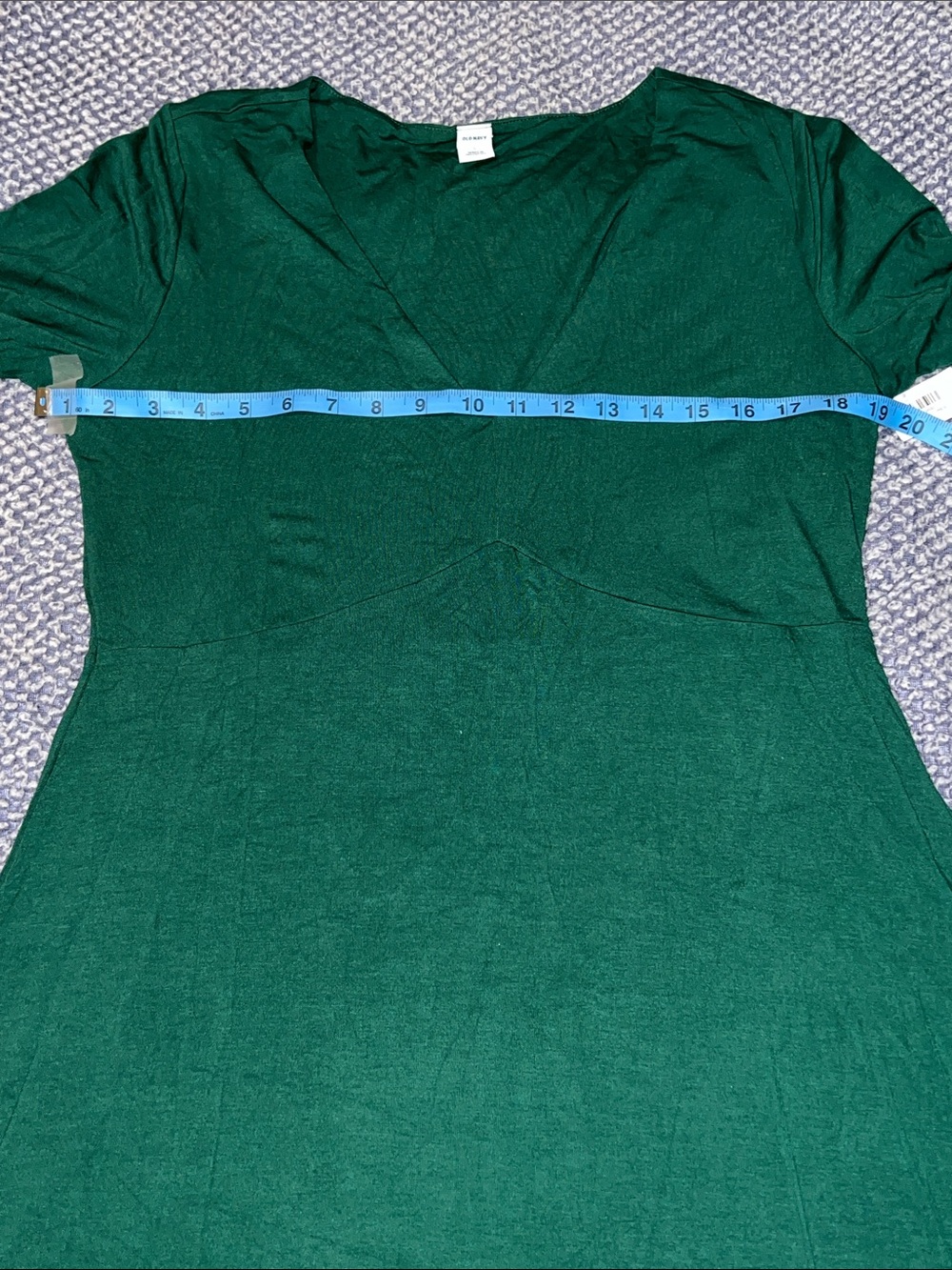 Old Navy Forest Green Long Sleeve V-Neck Swing Dress - Picture 6 of 7
